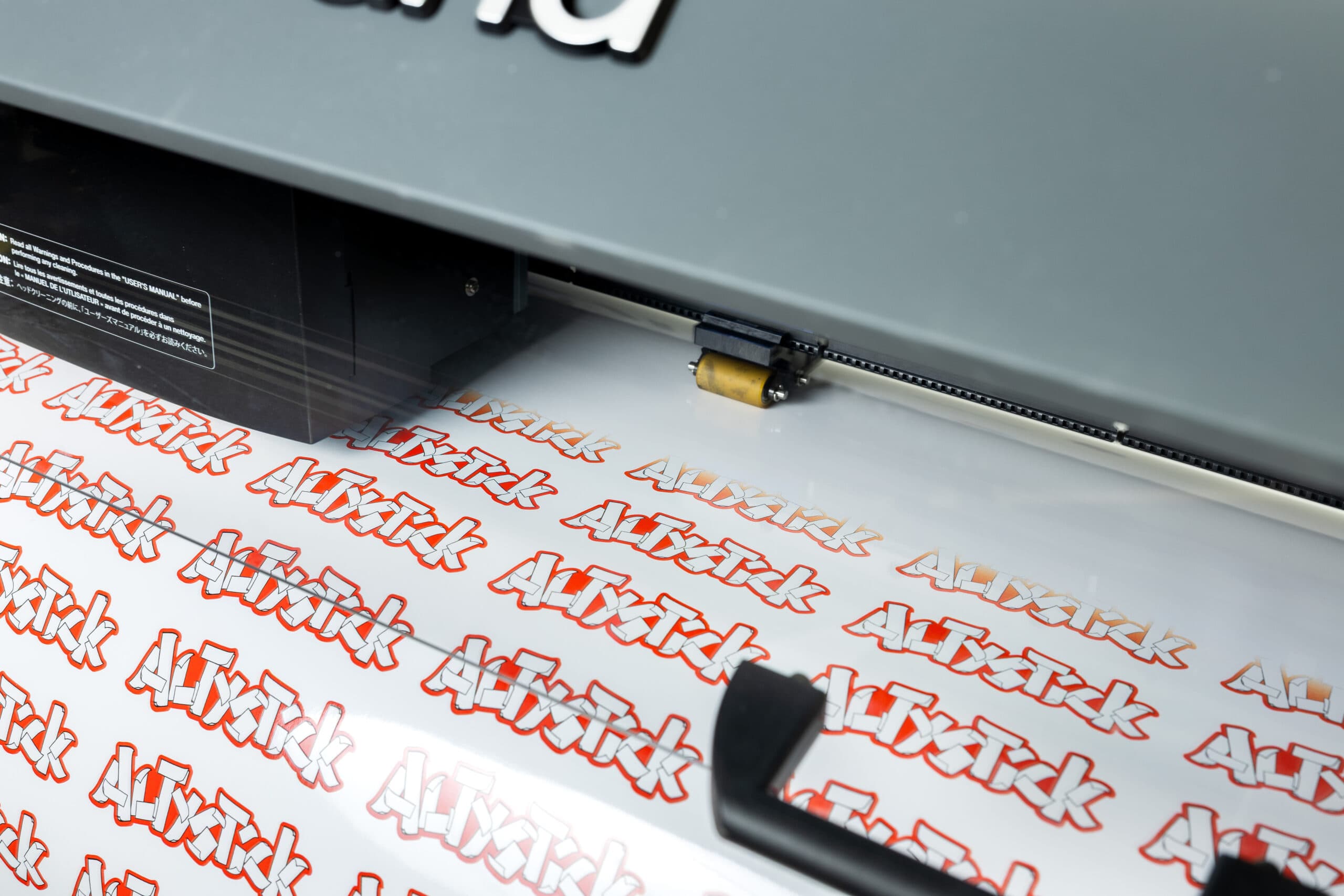 Sticker-Druck in der Werkstatt