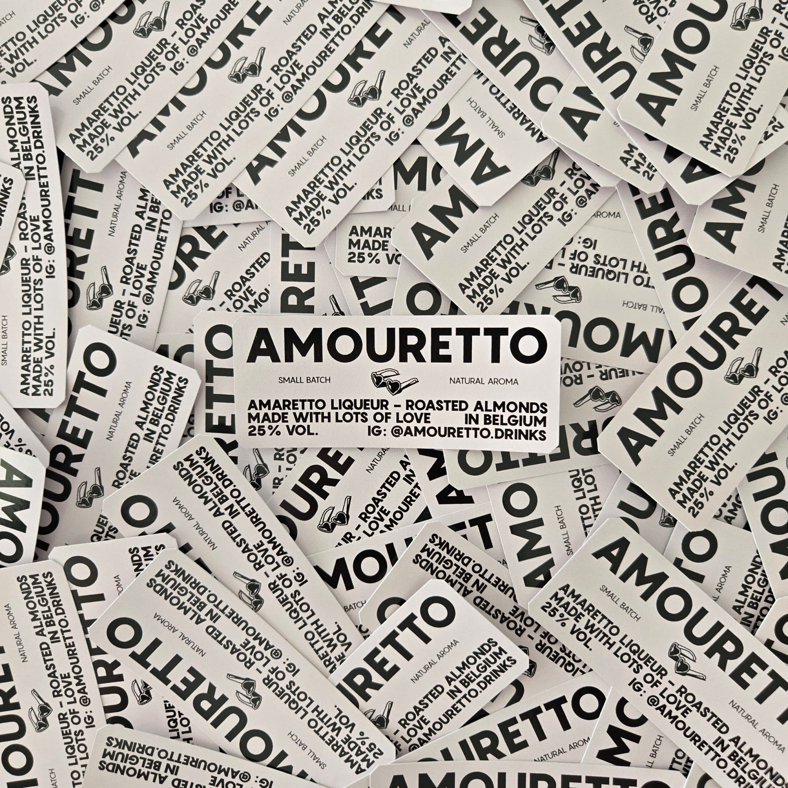 Custom stickers for Amouretto, printed by Altystick