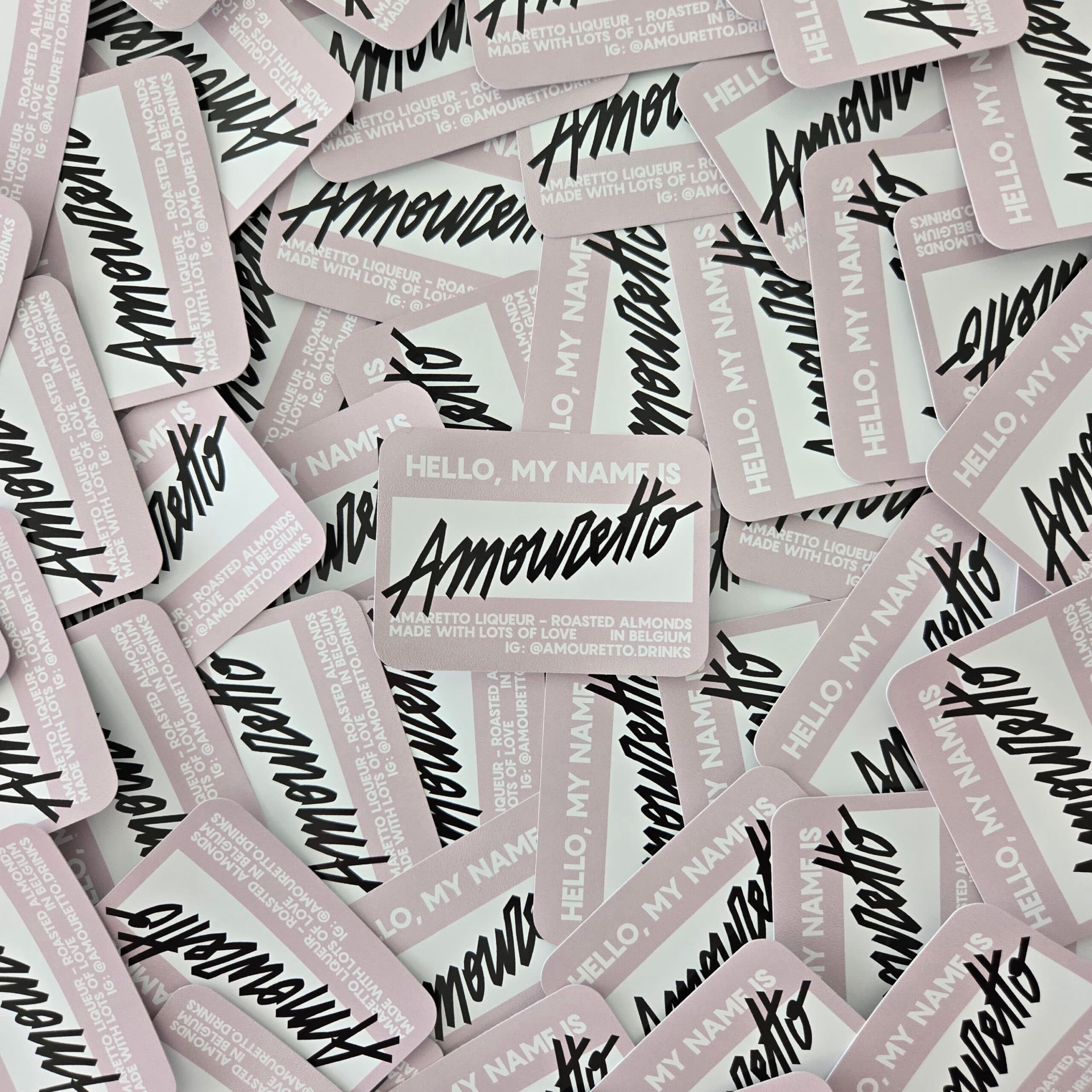 Custom stickers for Amouretto, printed by Altystick