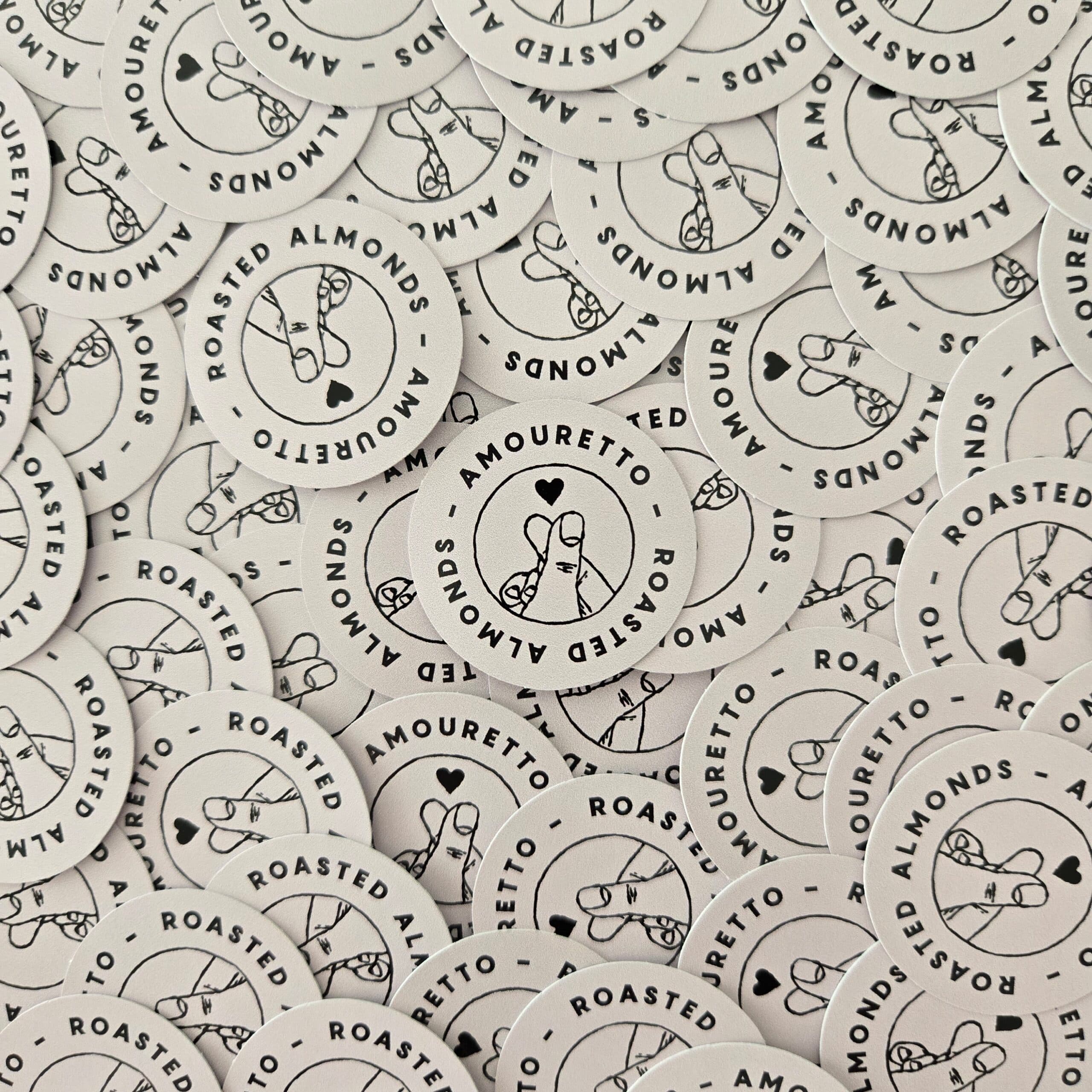 Custom stickers for Amouretto, printed by Altystick